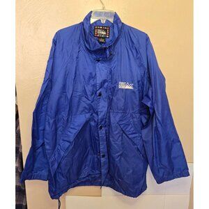 Men's First Down Coated Full-Zip Windbreaker With Hood Size Large Packable